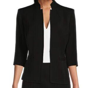 Preston & York Elsa 3/4 Sleeve Mandarin Collar Blazer black size 10